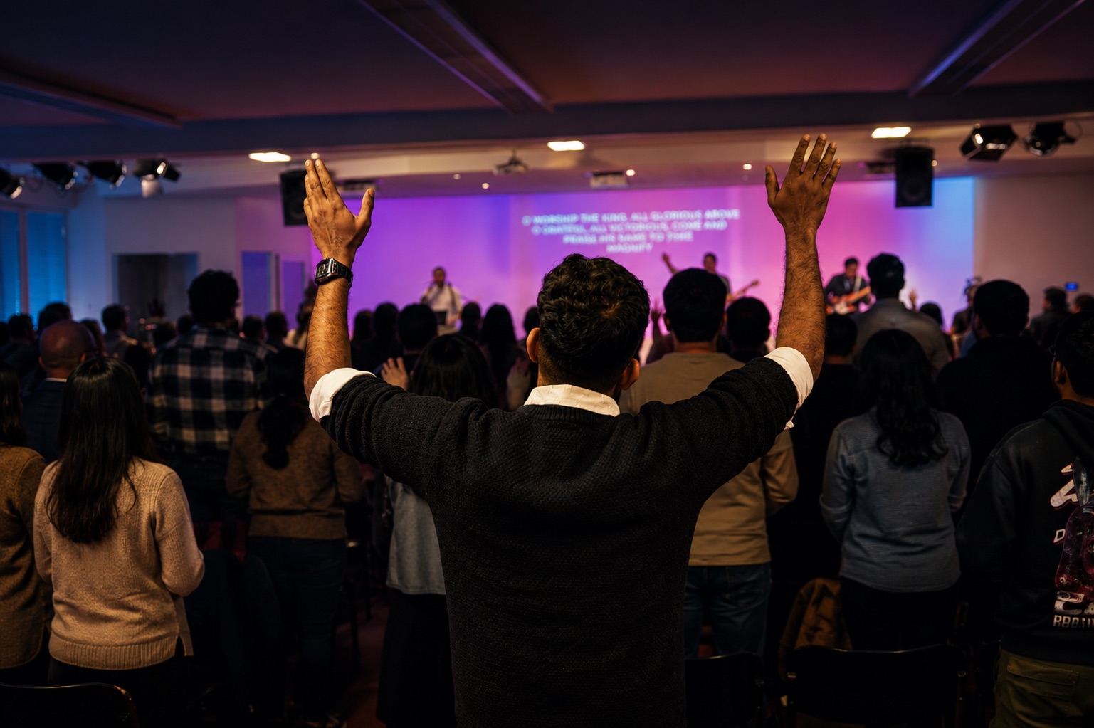 Worshipping together at Open Door Mission Church